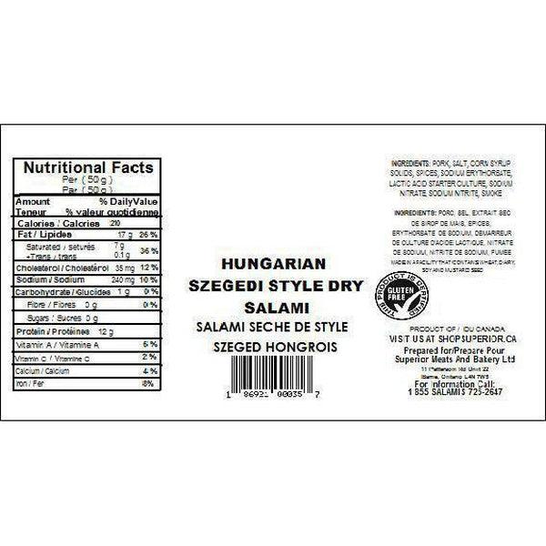 Hungarian Style Mild Dry Salami 1/2 Chub-Salami-Balderson Village Cheese