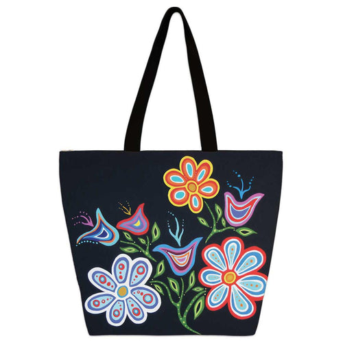 Indigenous Collections - Happy Flower - Tote Bag-Tote Bag-Balderson Village Cheese Store