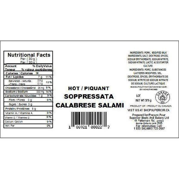 Italian Style Hot Soppressata-Salami-Balderson Village Cheese Store