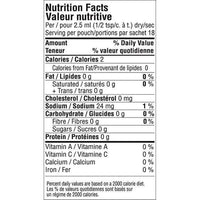 Nutrition Facts label for Lemon Dill Dip Mix, showing 2 calories per serving.