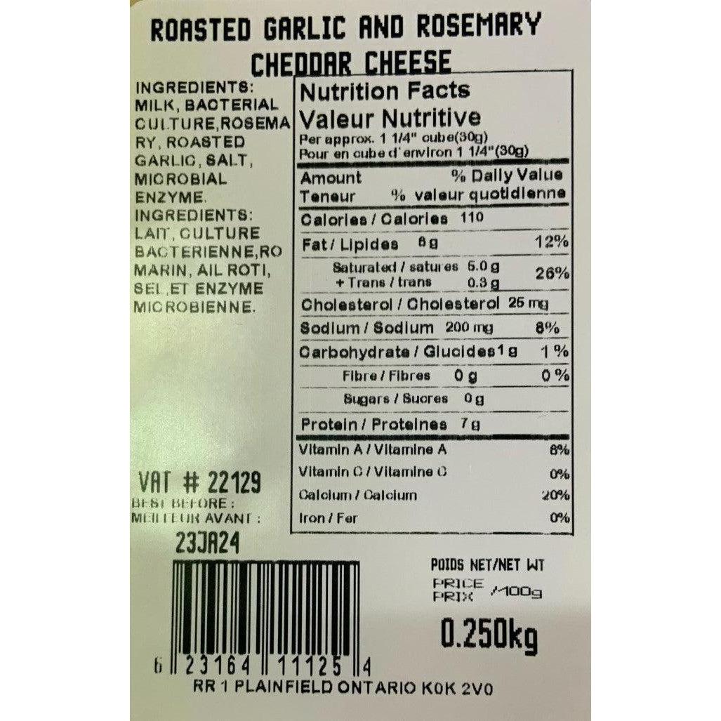 Maple Dale Roasted Garlic & Rosemary Cheddar-Cheese-Balderson Village Cheese Store
