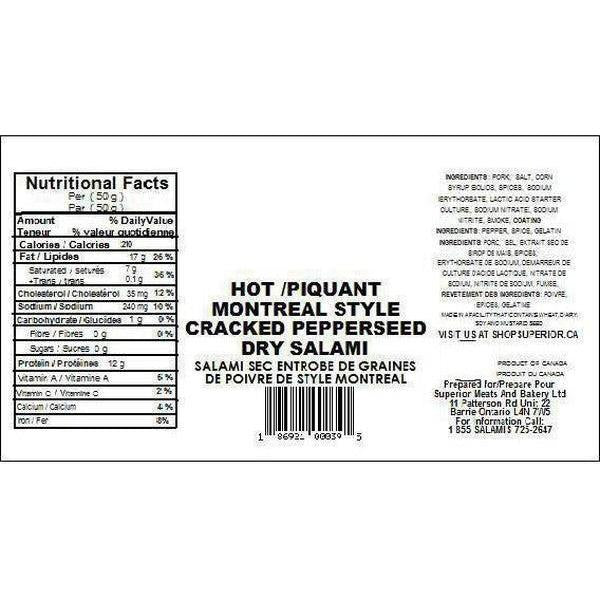 Montreal Style Cracked Pepper Salami Half-Salami-Balderson Village Cheese Store