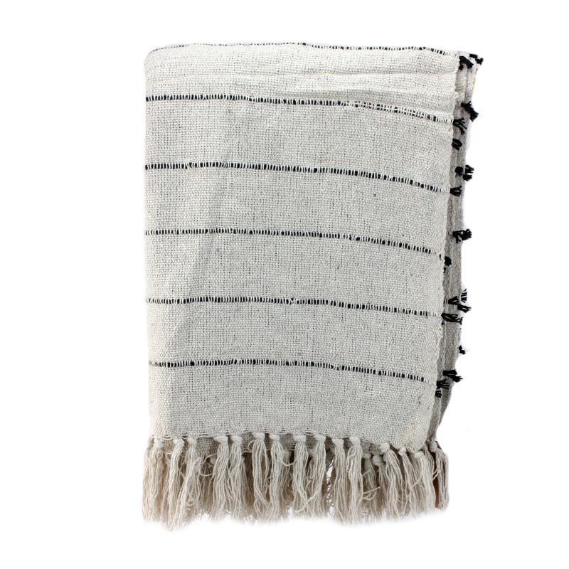 Natural White Throw Blanket-Home Decor-Balderson Village Cheese Store