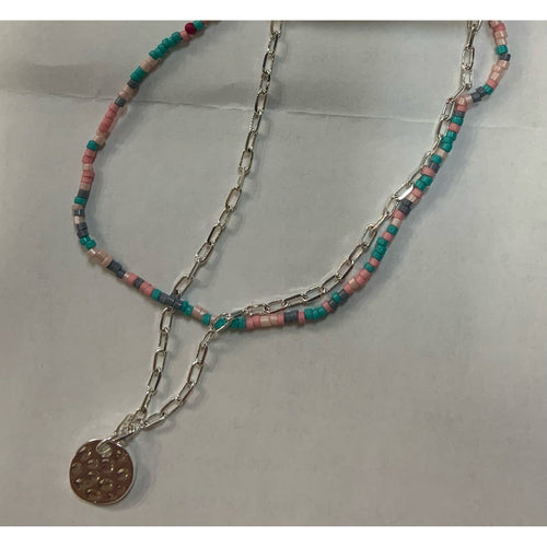 Pink, Fushia, Turquoise, Grey & Silver Anklet-Apparel & Accessories-Balderson Village Cheese Store