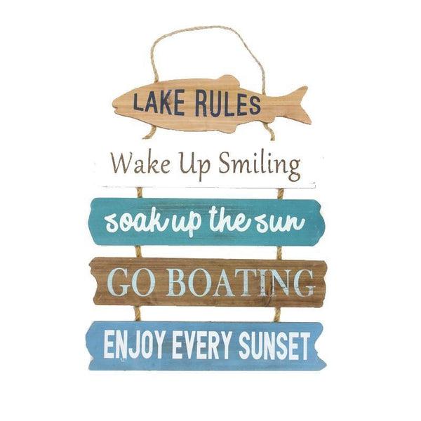Rules of the Lake Wooden Sign-Wall Decor-Balderson Village Cheese