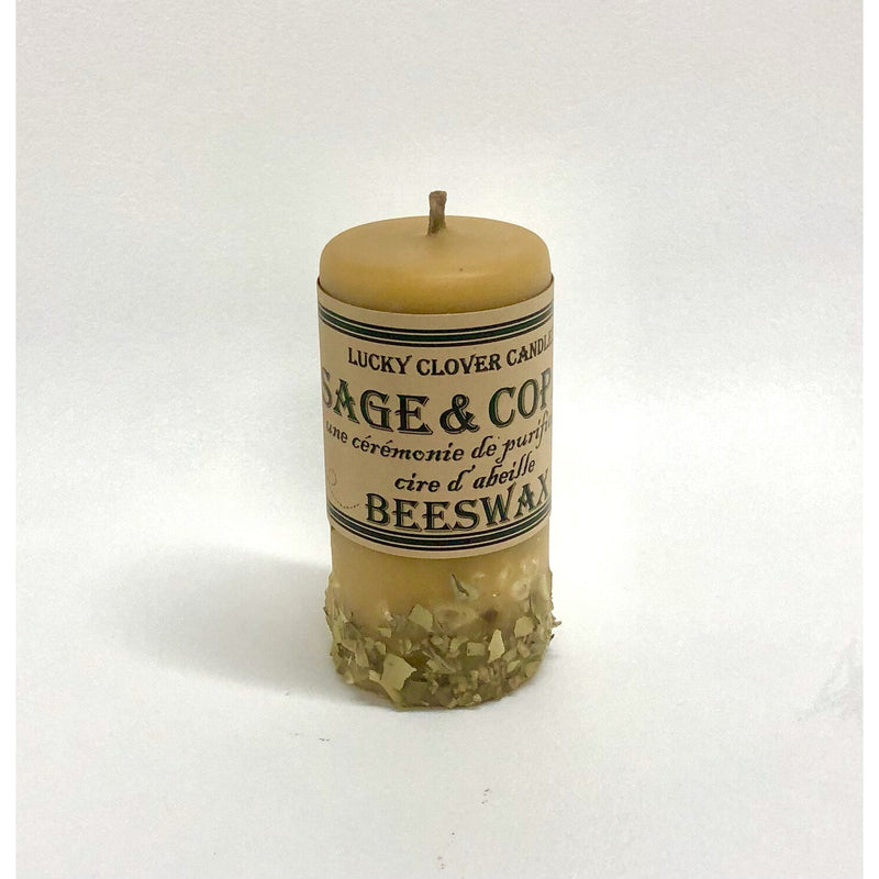 Sage & Copal Beeswax Candle - 2" x 4"-Coffee-Balderson Village Cheese Store