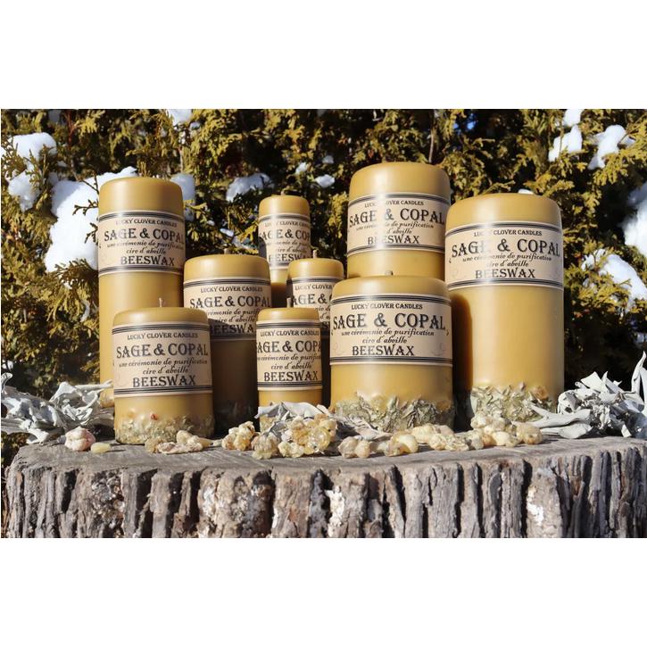 Sage & Copal Beeswax Candle - 3" x 4"-Coffee-Balderson Village Cheese Store