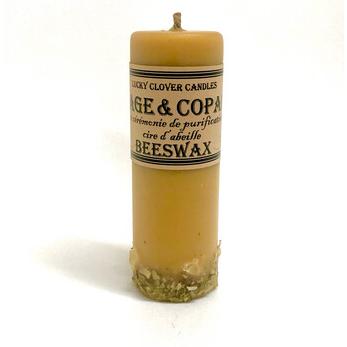 Sage & Copal Beeswax Candle - 3" x 9"-Coffee-Balderson Village Cheese Store