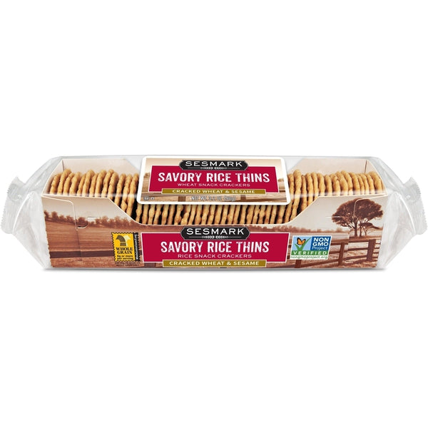 Sesmark Savory Rice Thins – Cracked Wheat and Sesame-Crackers-Balderson Village Cheese