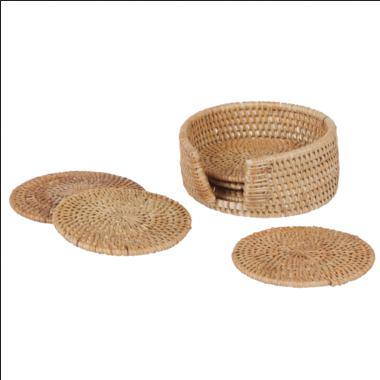 Set of 6 Pokoloko Rattan Coasters-Washer & Dryer Accessories-Balderson Village Cheese Store