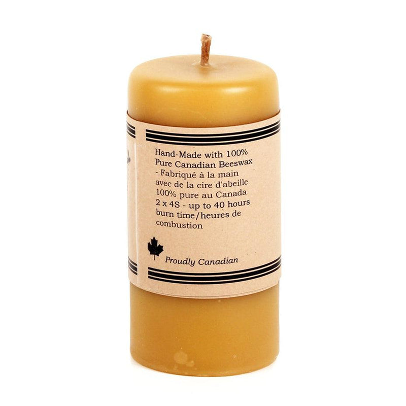 Smooth Beeswax Candle - 2" x 4"-Coffee-Balderson Village Cheese Store