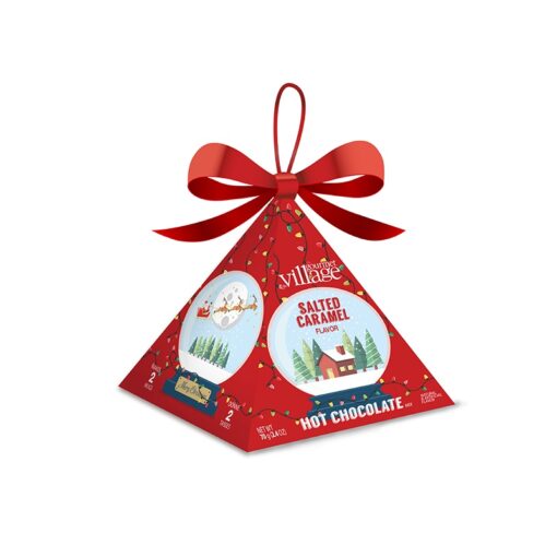 Snowglobe Salted Caramel Hot Chocolate Pyramid Ornament-Hot Chocolate-Balderson Village Cheese