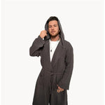 Wave Bamboo Robe - Charcoal-Apparel & Accessories-Balderson Village Cheese Store