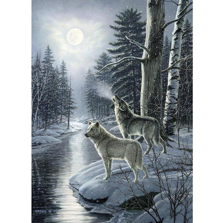 Wolves By Moonlight Puzzle-Jigsaw Puzzles-Balderson Village Cheese Store